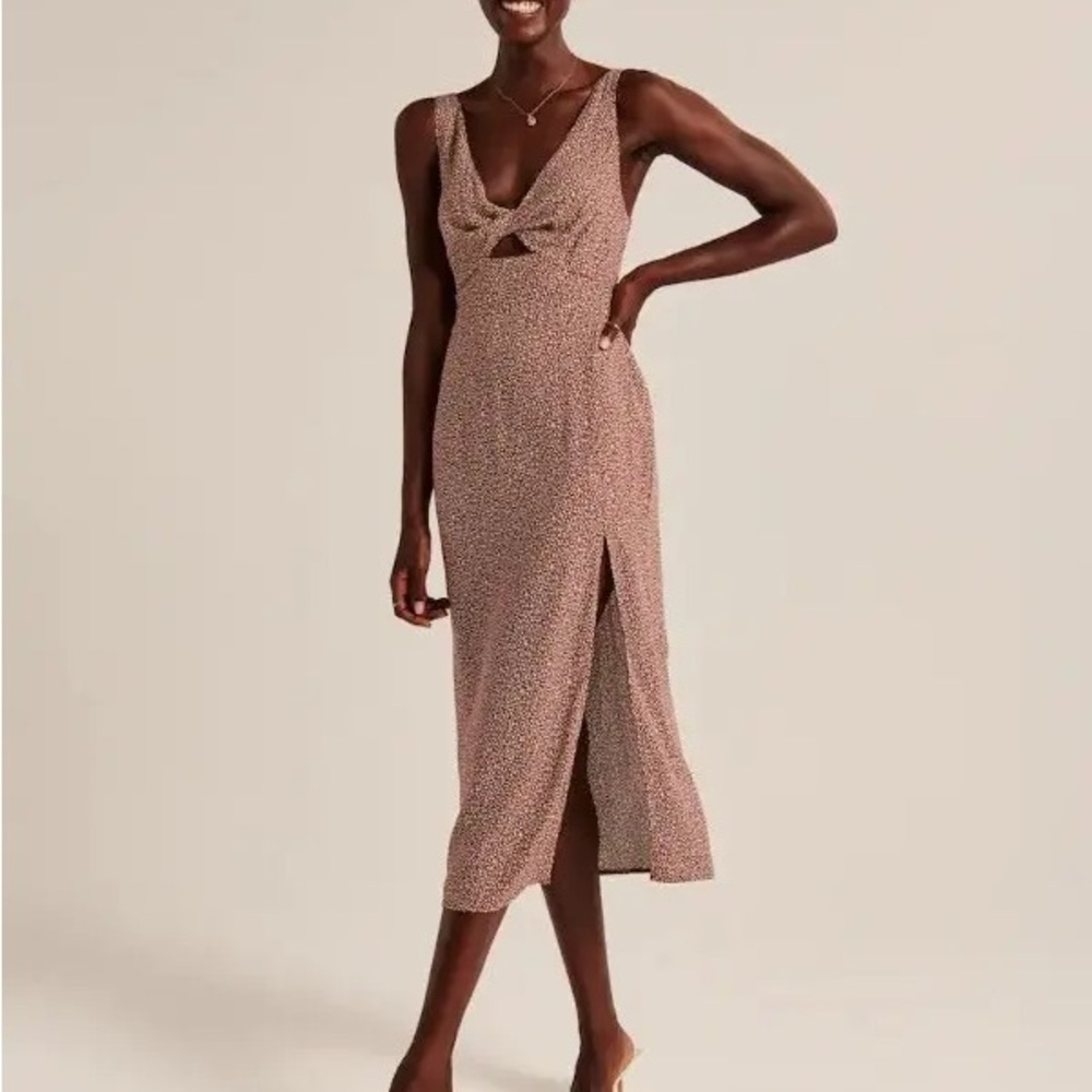Abercrombie & Fitch Pink Speckled Midi Dress